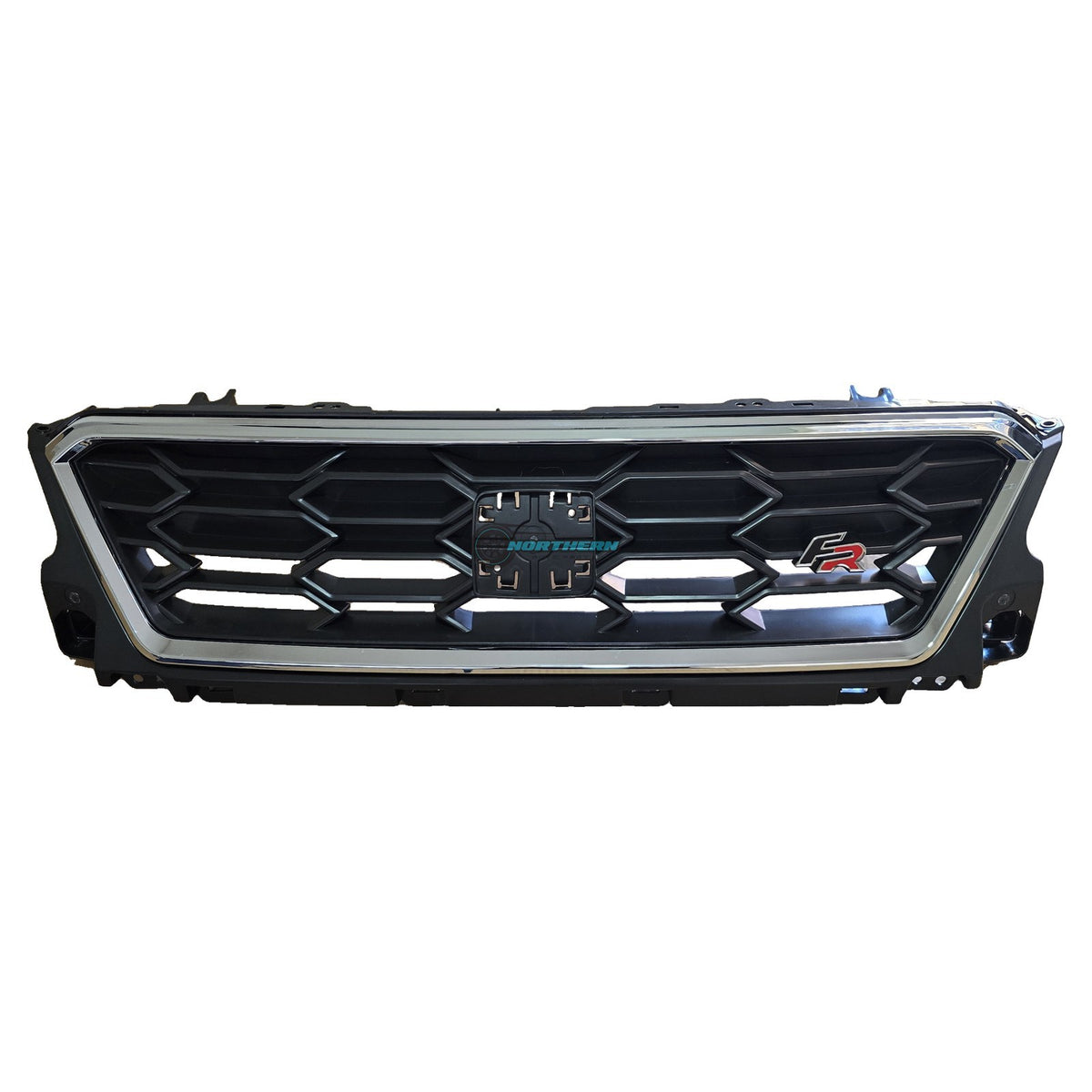 SEAT Arona KJ FR grille 6F9853654A front view with chrome surround and FR pin
